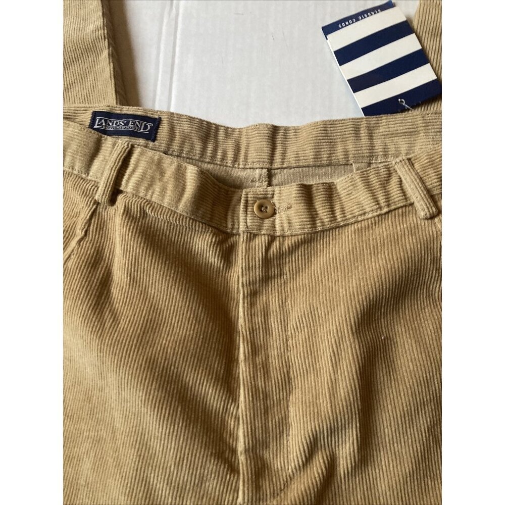 New Ladies Lands End Tan Courduroy Pants Size 18 NWT 36 X 29 - Picture 2 of 8